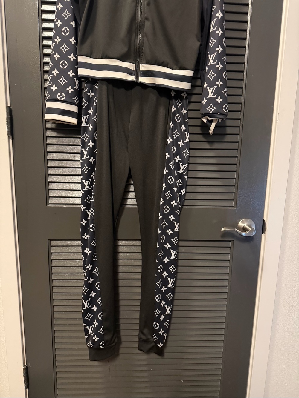 Black and White Monogram Track Jacket & Pants - Picture 3 of 3